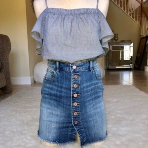 Button Down Jean Skirt